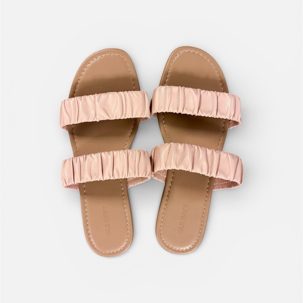 Old Navy Faux Leather Ruched Sandals
